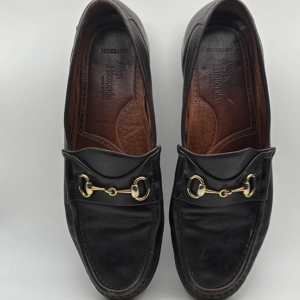 Allen Edmonds Bruzzano 9B Bit Loafers Mens Dark Brown Leather Horsebit Italy